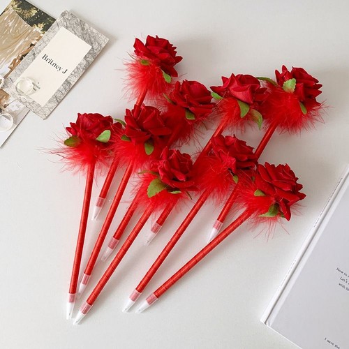 Polyester Fibre Neutral Pen Simulated Rose Ballpoint Pen Signature Pen Gift - Picture 10 of 14