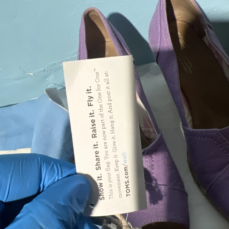 Zapatos TOMS Michelle Clásicos de Tacón de Cuña Sandalia Punta Abierta para Mujer Talla W9.5 Púrpura Foto 4 de 4