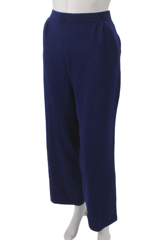 St. John Collection By Marie Gray Women Dress Pants Dark Blue Cotton Size 12