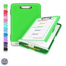 Clipboard with Storage, Clip Board 8.5 x 11 with Pen Holder, Plastic Organiza...