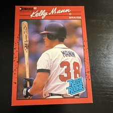 Donruss 1990 Rated Rookie Kelly Mann #46 Atlanta Braves Baseball Card. rookie card picture