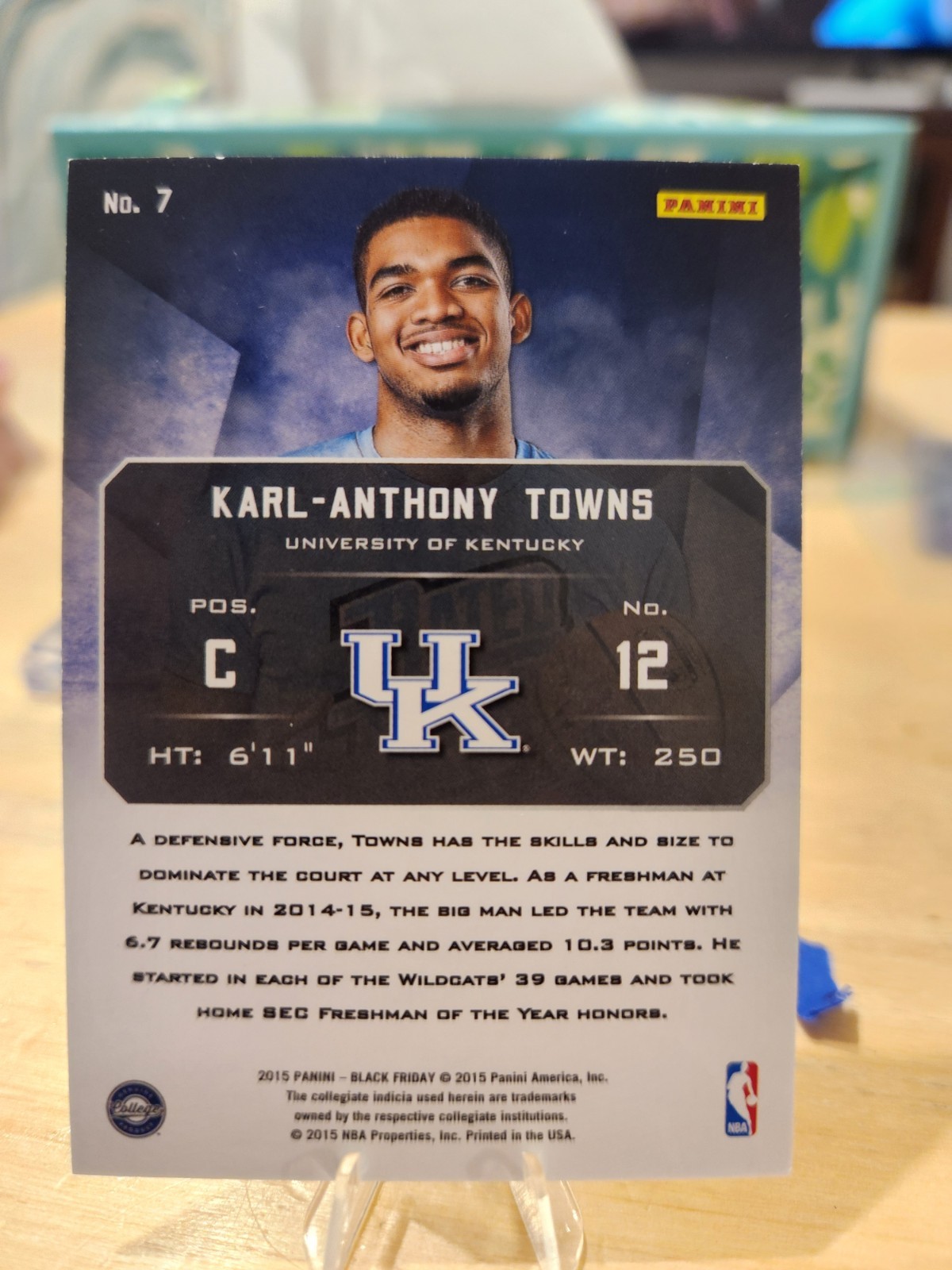 2015-16 PANINI BLACK FRIDAY #7 KARL-ANTHONY TOWNS ROOKIE RC TIMBERWOLVES, 062920