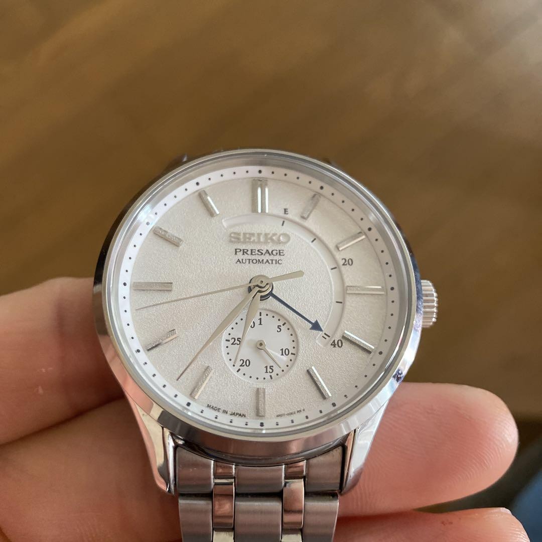 Seiko Presage Automatic Silver Dial Stainless Steel Watch with Skeleton Back - Pre-Owned