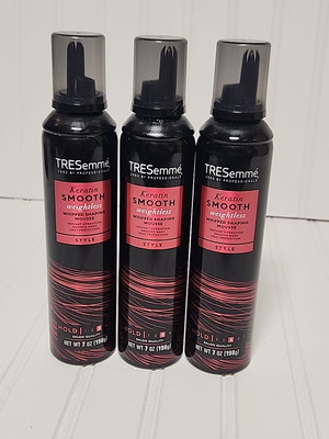 3 TRESemme Keratin Smooth Weightless Whipped Shaping Mousse Level 3 Hold 7 oz