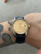 Tudor Prince Oysterdate 72033 32mm Two-Tone 18K Gold Fluted Bezel Rolex Caseback