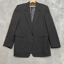 Jones New York Blazer Mens 42R Charcoal Grey Excellent 100 Wool Golden Twist