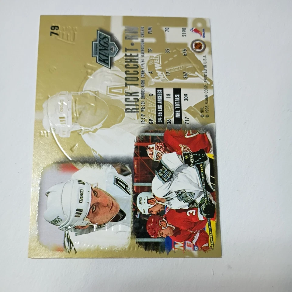 1995-96 Fleer Ultra Rick Tocchet Gold Medallion Card #79 Rare Parallel Insert - Image 2 of 2