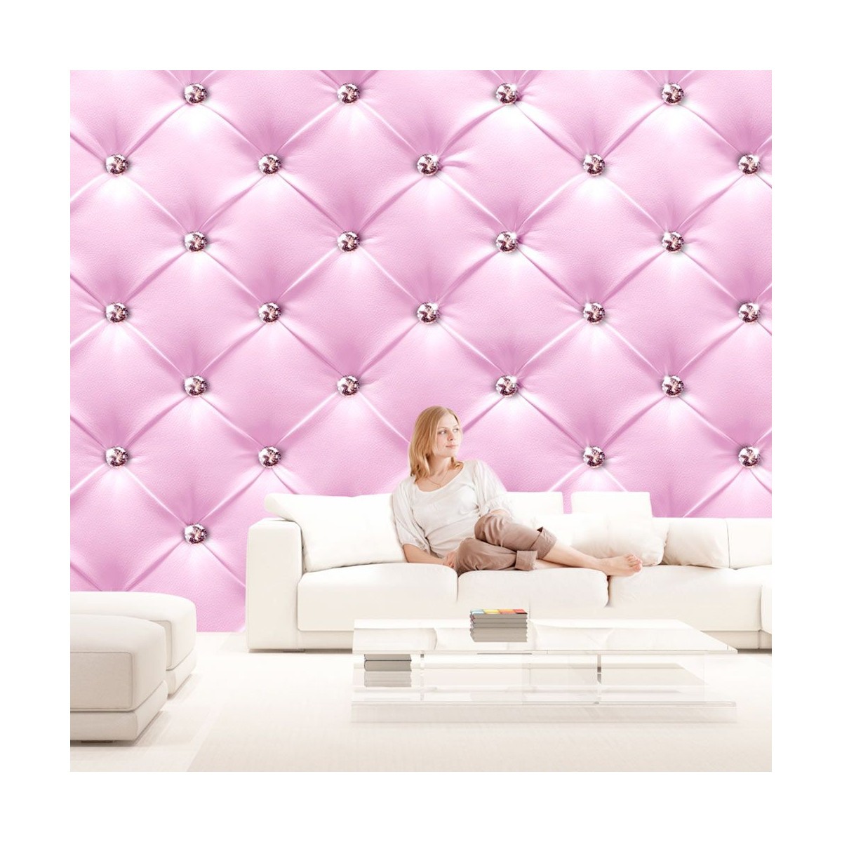 Papier peint XXL Pink Elegance intissé facile à poser pour masquer les défauts du mur