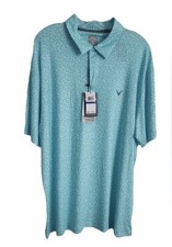 NWT Callaway Opti Dry golf polo, men's XL, blue, design - patter