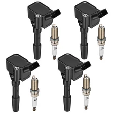 Ignition Coil Pack and Iridium Spark Plug Set of 4 For Audi A3 UF716