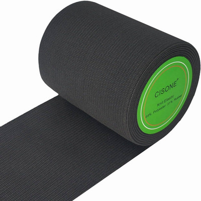 Knit Elastic 3 Inch Wide Black Heavy Stretch High Elasticity Knit Elastic Ban...