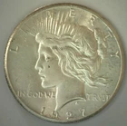 1927 BU Silver Peace Dollar $1 US Type Coin One Dollar