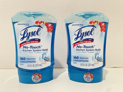 Lysol No Touch Kitchen System Refill Hand & Dish Soap, Shimmering Berry, Sealed
