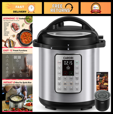 #ad 1200W 12 in 1 Electric Pressure Cooker 8Qt Stainless Steel Slow Cooker amp; Steame $152.99