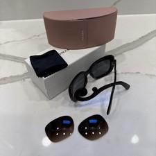 Prada Tortoise Shell Sunglasses W Unused Lenses Baroque Swirl Square Frames