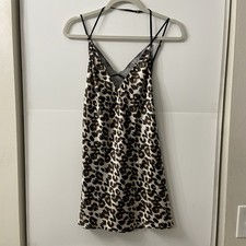 Victoria  s Secret Leopard Print Lace Slip Lingerie Medium