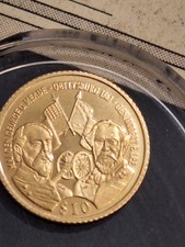LIBERIA 2000 GETTYSBURG 10$ 14 KARAT .5 GRAMS= 1/2 G .585 GOLD AMERICAN Mint COA 4478.90 per troy oz