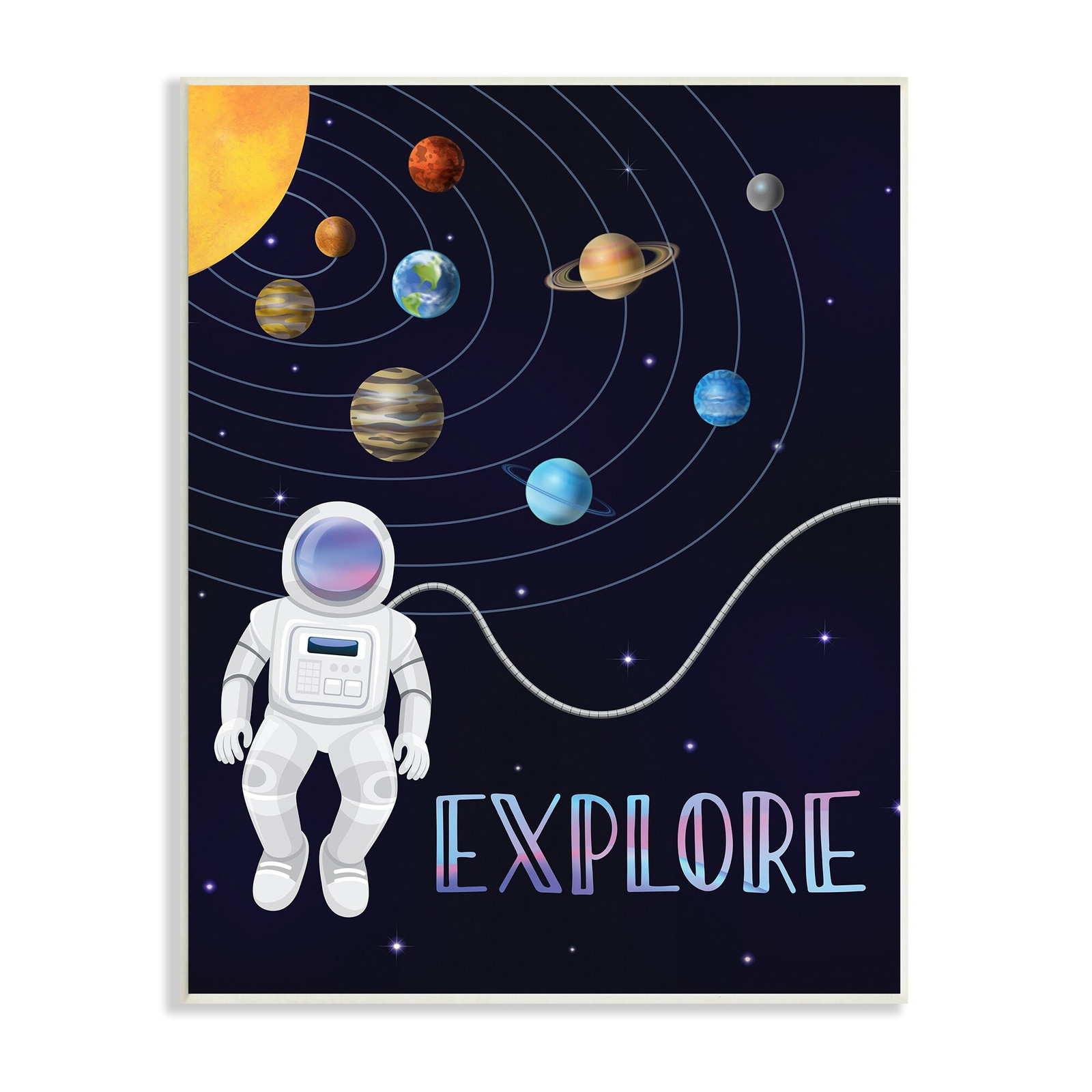 Stupell Explore Outer Space Adventure Astronaut Among