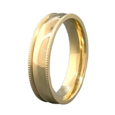 14K Yellow Gold 5.0mm Milgrain Edge Band