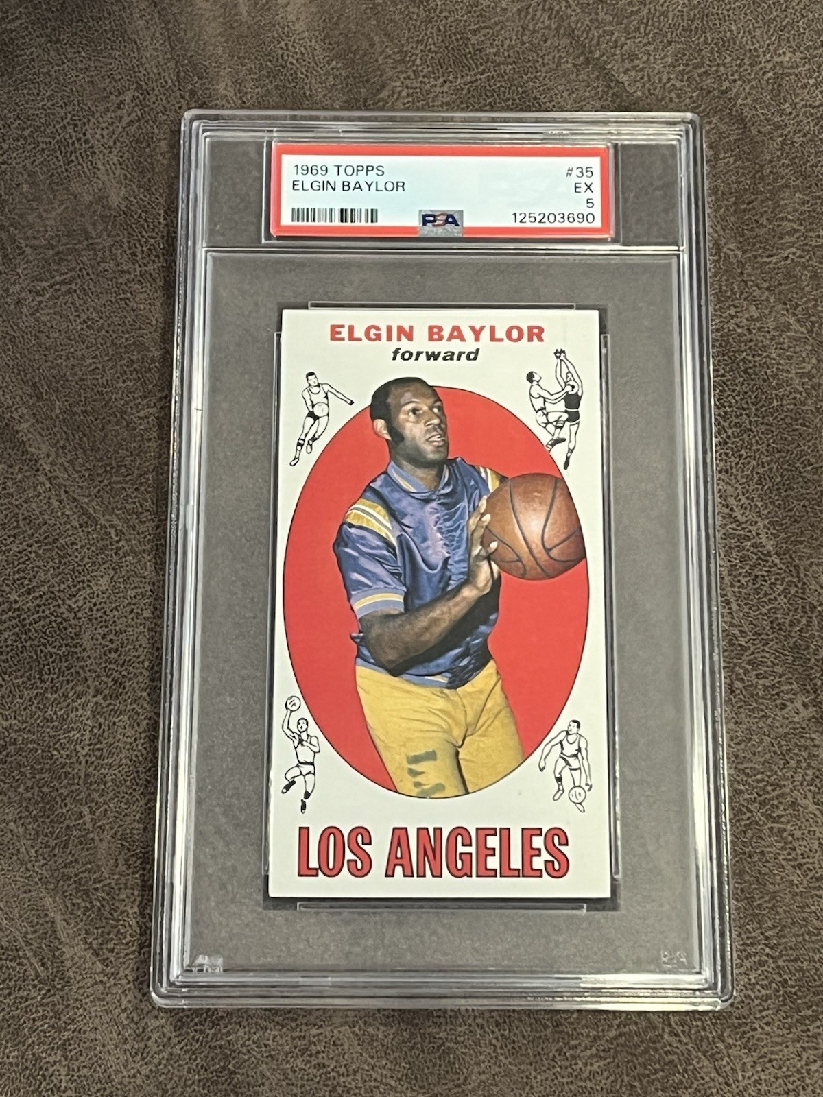 1969 Topps Tall Boy Elgin Baylor #35 PSA 5 EX Vintage LA Lakers HOF Legend!