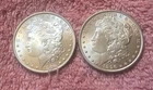 LOT OF 2  UNC.  1896-P  MORGAN SILVER DOLLAR COINS.  PRE. 1921   LOT # 19