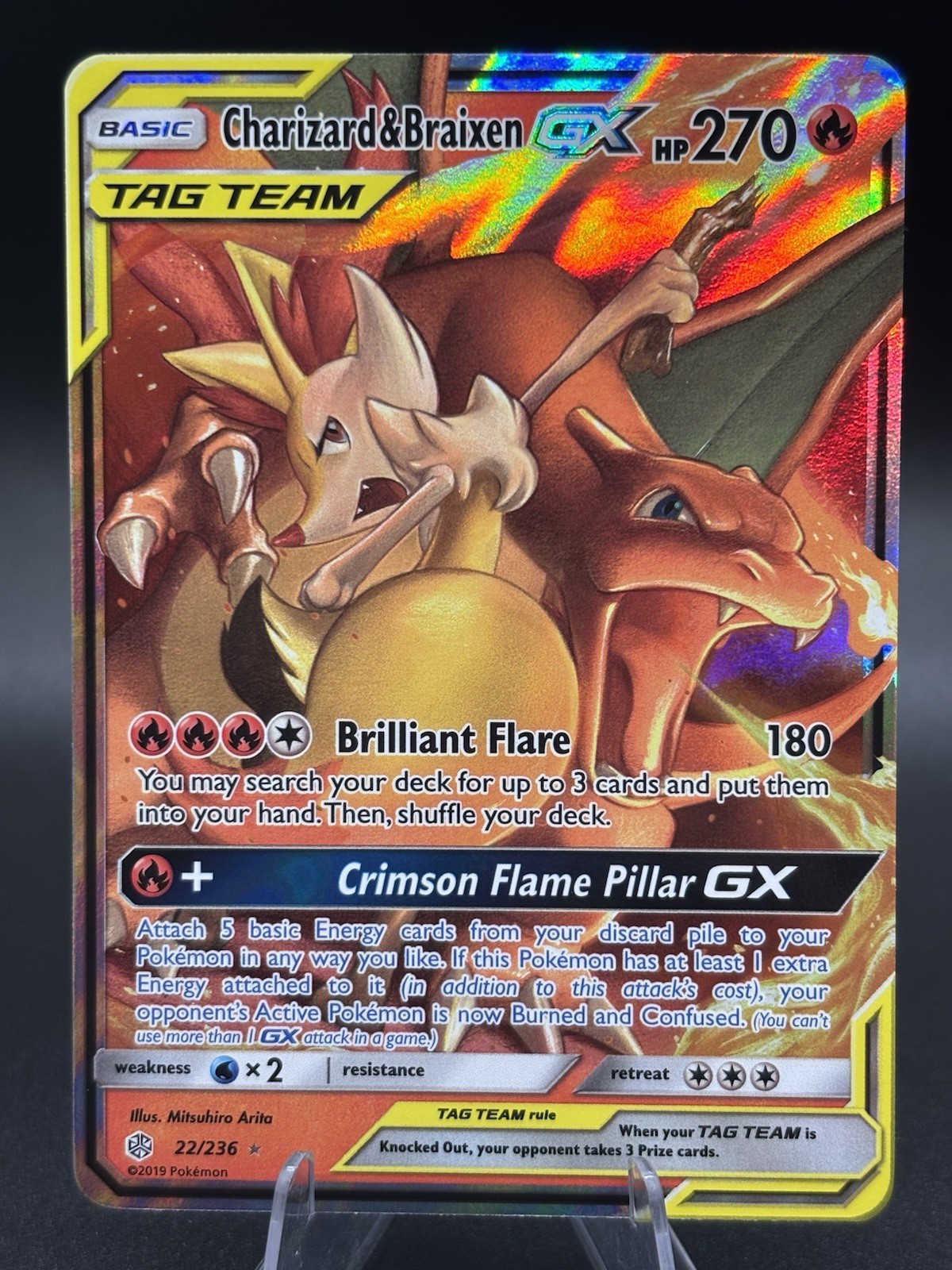Charizard & Braixen GX 22/236 Sm-Cosmic Eclipse Holo