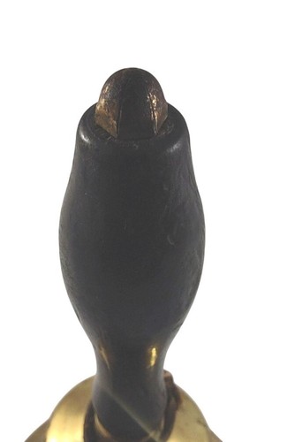 Antique Brass School Bell With Wooden Handle 7 Inches - Picture 13 of 14