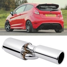 Stainless Twin Loop Exhaust Muffler 2.5" Inlet 4.0" For Ford Fiesta ST 2014-2019