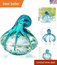 Unique 4.3" Handmade Octopus Glass Figurine - Ideal Decoration  Paperweight