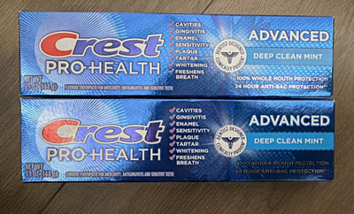 Crest Pro-Health Advanced Deep Clean Mint Fluoride Toothpaste Whitening 5.1oz x2