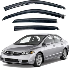 Window Visor Rain Guards Vent Shade Deflector For 2006-2011 Honda Civic Sedan US