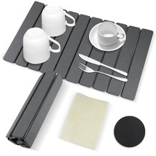 Large Stone Drying Mat for Kitchen Counter, 24"x16" Collapsible Diatomaceous ...