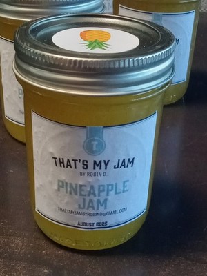 HomemadevFresh Fruit PINEAPPLE JAM/Preserves 8 ounces. Made in California
