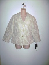 Victor Costa Blazer Jacket Cream Floral Tapestry design size 10 New NWT