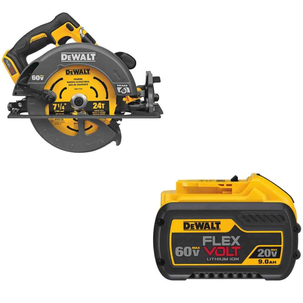 DeWalt DCS578B 60V Max 7-1/4" Circ Saw Bare w/ FREE CB609 20V/60V MAX Battery