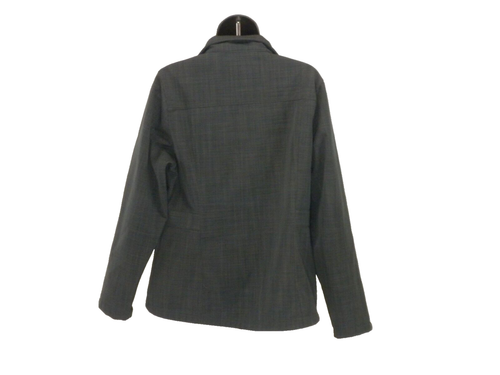 Eddie Bauer Jacket Womens L Gray Softshell Shaded Crosshatch Zip Fleece Lined - Picture 9 of 11