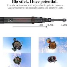 New Version Ultra-Long Extended 3m Carbon Fiber Selfie Stick for Camera