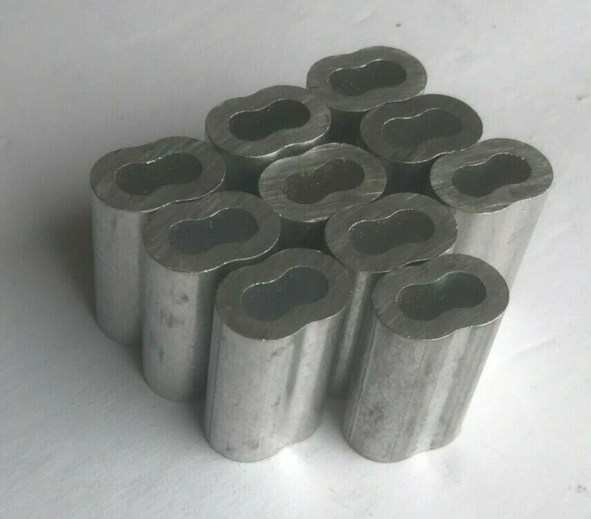 Package of 10 EQUIPRITE (FASTENAL) 43386 ALUMINUM 3/16" CABLE CRIMP