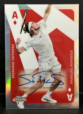 パチスロ カード テニス 2024 Topps Chrome Tennis Stefanos Tsitsipas Aces Auto Refractor