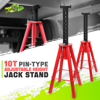 2X Heavy Duty Steel 10Ton (20000lbs) Capacity Pin-Type Jack Stand 28''-47.5'' Lift