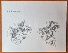 1978 Spaulding Rogers Traditional Vintage Style Tattoo Flash Sheet Koi, Dragon