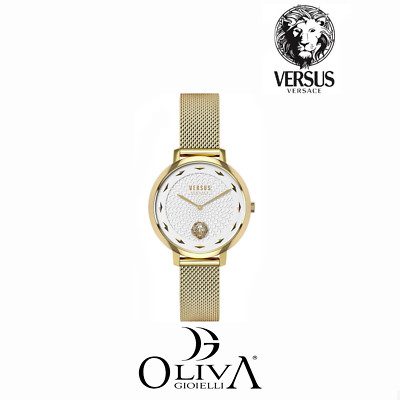 UHR ARMBAND MESH MILANO STAHL 316L PVD GOLD G VERSUS VERSACE VSP1S0919