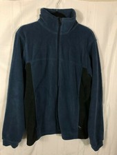 Columbia Blue Youth Size 18/20 Long Sleeve Full Zip Turtleneck Sweater