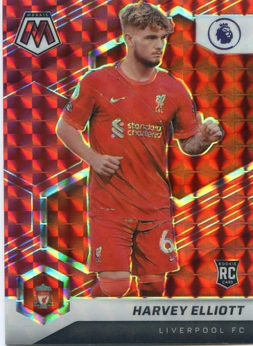 2021-22 Mosaic Premier League EPL HARVEY ELLIOTT RC #173 RED PRIZM LIVERPOOL