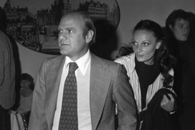 Barry Diller Diane von Furstenberg at a party hosted by Tony Perki- Old Photo