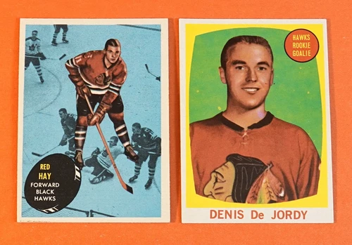 1961-62 TOPPS HOCKEY #34 DENIS DeJORDY RC EX/MNT RANGE NO CREASE!