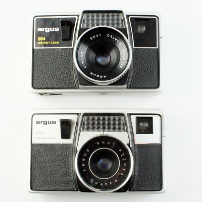 Pair of Argus instant Load 264 Auto-Exposure 126 Cartridge Film Cameras