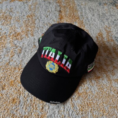 SUPREME SS24 ITALIA 6-PANEL HAT BLACK O/S | eBay