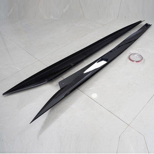 Gloss Black Side Skirts Pair For Corvette C8 Rocker Panel Z51 Style ABS 2020-23 - Imagen 5 de 13