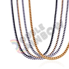 Men Stainless Steel Necklace Braided Square Gold/Silver Plated 4mm-6mm Chain
